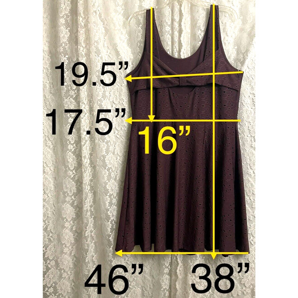Loft Outlet Women's Large Purple Eyelet Cutout Back Dress - Picture 8 of 8
